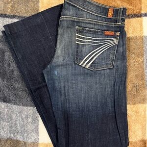 7 For All Mankind Dark Blue Flare Jeans